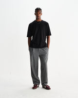 wax london men's Milton - Black Organic Compact Cotton T-Shirt