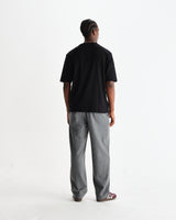 wax london men's Milton - Black Organic Compact Cotton T-Shirt