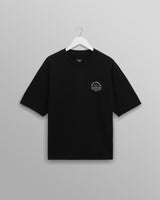wax london men's Milton - Black Stacked Text Graphic Organic Cotton T-Shirt
