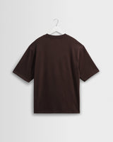 wax london men's Milton - Dark Brown Organic Emorised Cotton T-Shirt