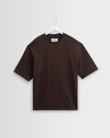 wax london men's Milton - Dark Brown Organic Emorised Cotton T-Shirt