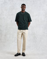 wax london men's Milton - Dark Green Emerised Organic Cotton T-Shirt
