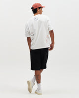 wax london men's Milton - Ecru Sun Doodle Organic Cotton Graphic T-Shirt