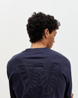 wax london men's Milton - Navy Varsity Applique Graphic T-Shirt