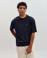 wax london men's Milton - Navy Varsity Applique Graphic T-Shirt