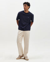 wax london men's Milton - Navy Varsity Applique Graphic T-Shirt