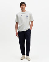 wax london men's Milton - Off White Embroidered Sailing Graphic T-Shirt