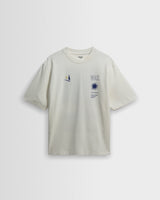 wax london men's Milton - Off White Embroidered Sailing Graphic T-Shirt