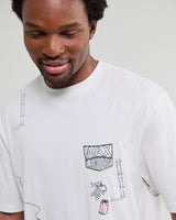 wax london men's Milton - Off White Organic Cotton London Graphic T-Shirt