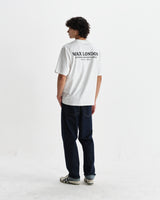 wax london men's Milton - Off White Stacked Text Graphic Organic Cotton T-Shirt