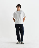 wax london men's Milton - Off White Stacked Text Graphic Organic Cotton T-Shirt