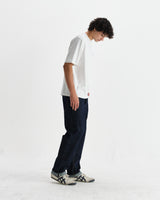 wax london men's Milton - Off White Stacked Text Graphic Organic Cotton T-Shirt