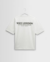 wax london men's Milton - Off White Stacked Text Graphic Organic Cotton T-Shirt