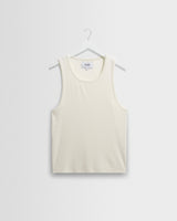 wax london men's Montague - Ecru Ribbed Organic Cotton Vest