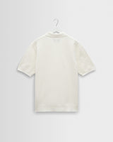 wax london men's Naples - Ecru Retro Diamond Knitted Polo