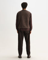 wax london men's OSSIAN GILET BOBBLE WOOL DUSTY BROWN