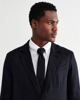wax london men's Pavillion - Navy Linen Tie