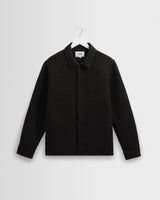 wax london men's Rockley - Black Floral Quilted Cotton Overshirt