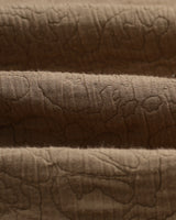 wax london men's Rockley - Brown Floral Quilted Cotton Overshirt