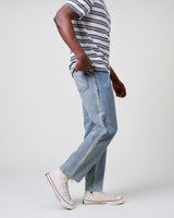 wax london men's Russell - Light Blue Wash Straight Fit Denim Jeans