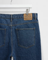 wax london men's Russell - Mid Blue Straight Fit Denim Jeans