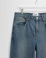 wax london men's Russell - Vintage Blue Straight Fit Denim Jeans