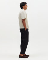 wax london men's Sears - Natural And Navy Stripe Seersucker Zip Short-Sleeve Shirt