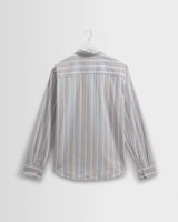 wax london men's Shelly - Light Blue Dobby Stripe Cotton Shirt