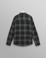 wax london men's Shelly - Navy And Multicolour Seersucker Flannel Shirt