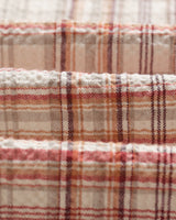 wax london men's Shelly - Rust And Multicolour Seersucker Flannel Shirt