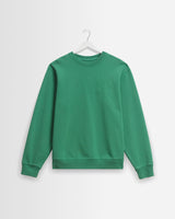 wax london men's Sidney - Washed Green Embroidered Loopback Cotton Sweatshirt