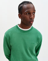 wax london men's Sidney - Washed Green Loopback Cotton Sweatshirt