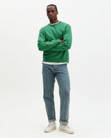 wax london men's Sidney - Washed Green Loopback Cotton Sweatshirt