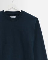 wax london men's Sidney - Washed Navy Loopback Cotton Sweatshirt