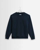 wax london men's Sidney - Washed Navy Loopback Cotton Sweatshirt