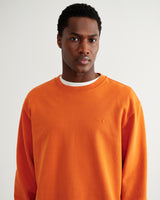 wax london men's Sidney - Washed Orange Loopback Cotton Sweatshirt