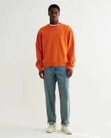 wax london men's Sidney - Washed Orange Loopback Cotton Sweatshirt