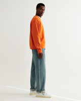 wax london men's Sidney - Washed Orange Loopback Cotton Sweatshirt