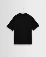 wax london men's Siena - Black Boucle Knitted Polo Shirt