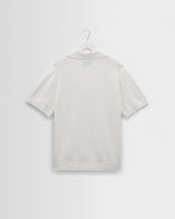 wax london men's Siena - Ecru Boucle Knitted Polo Shirt