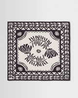wax london men's Sloane - Navy And Ecru Painted Flower Neck Scarf