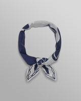 wax london men's Sloane - Navy And Ecru Scenic Neck Scarf