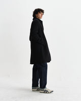 wax london men's Stan - Black Wool-Twill Car Coat