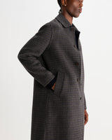 wax london men's Stan - Navy And Brown Double Face Car Coat