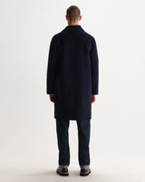 wax london men's Stan - Navy Double Face Car Coat