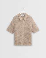 wax london men's Tellaro - Multicolour Twist Knitted Cotton Polo Shirt