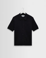 wax london men's Tellaro - Navy Flower Jacquard Shirt