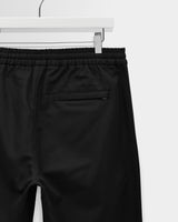 wax london men's Tyne - Black Cotton Tencel Loose Fit Trousers
