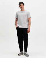 wax london men's Tyne - Navy Cotton Poplin Loose Fit Trousers