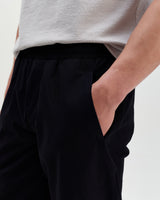 wax london men's Tyne - Navy Cotton Poplin Loose Fit Trousers